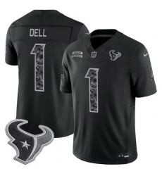 Men Houston Texans  1 Tank Dell Black F U S E  2026 Salute to Service Limited Stitched Football Jersey