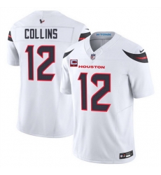 Men Houston Texans 12 Nico Collins White 2025 F U S E With 1 Star C Patch Vapor Limited Stitched Football Jersey Men Houston Texans 12 Nico Collins White 2025 F U S E With 1 Star C Patch Vapor Limited Stitched Football Jersey