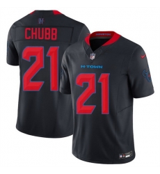 Men Houston Texans 21 Nick Chubb Navy 2nd Alternate 2025 F U S E  Vapor Limited Stitched Football Jersey