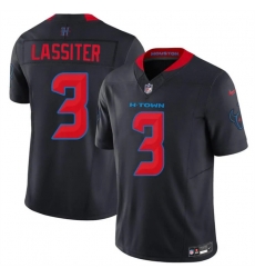 Men Houston Texans  3 Kamari Lassiter Navy 2nd Alternate 2026 F U S E  Vapor Limited Stitched Football Jersey