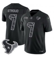 Men Houston Texans  7 C J  Stroud Black F U S E  2026 Salute to Service Limited Stitched Football Jersey