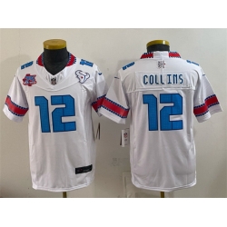 Youth Houston Texans  12 Nico Collins White 2026 25th Anniversary Patch F U S E   HOUSTON US  Rivalries Collection Limited Stitched Football Jersey