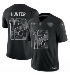 Men Jacksonville Jaguars 12 Travis Hunter Black F U S E 2026 Salute to Service Limited Stitched Football Jersey