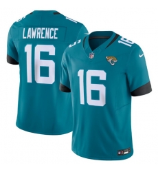 Men Jacksonville Jaguars 16 Trevor Lawrence Nike Teal Vapor F U S E Limited Jerseys