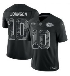 Men Kansas City Chiefs 10 Emmett Johnson Black F U S E 2026 Salute to Service Limited Stitched Football Jersey