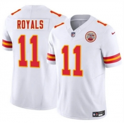 Men   Kansas City Chiefs 11 Jalen Royals White 2025 Draft F U S E  Vapor Untouchable Limited Stitched Football Jersey