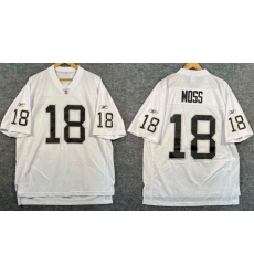 Men Las Vegas Raiders  18 Randy Moss White Stitched Jersey