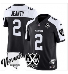 Men Las Vegas Raiders 2 Ashton Jeanty Black 2024 F U S E With Nevada Silver Stat Patch And 65th Anniversary Patch Stitched Football Jersey Men Las Vegas Raiders 2 Ashton Jeanty Black 2024 F U S E With Nevada Silver Stat Patch And 65th Anniversary Patch Stitched Football Jersey