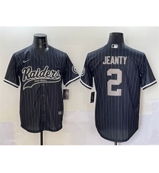Men Las Vegas Raiders 2 Ashton Jeanty Black Cool Base Stitched Baseball Jersey