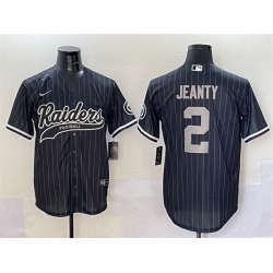 Men Las Vegas Raiders 2 Ashton Jeanty Black Cool Base Stitched Baseball Jersey