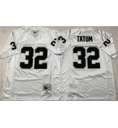Men Las Vegas Raiders 32 Jack Tatum White Throwback Stitched Football Jersey
