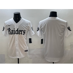 Men Las Vegas Raiders Blank White Gothic Sin City Shadows Edition Vapor Limited Stitched Baseball Jersey