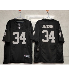 Women Las Vegas Raiders 34 Bo Jackson Black 2025 F U S E Vapor Stitched Jersey Women Las Vegas Raiders 34 Bo Jackson Black 2025 F U S E Vapor Stitched Jersey