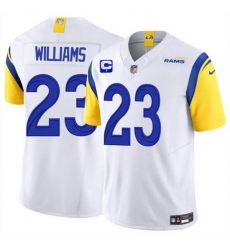 Men Los Angeles Rams 23 Kyren Williams White 2025 F U S E  With 1 Star C Patch Vapor Untouchable Stitched Football Jersey