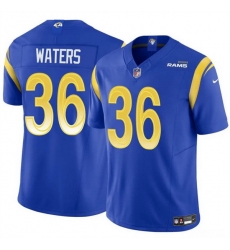 Men Los Angeles Rams 36 Jordan Waters Blue 2024 F U S E  Vapor Untouchable Stitched Football Jersey