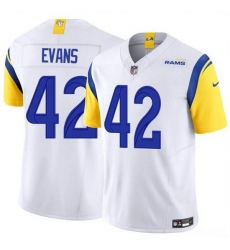Men Los Angeles Rams 42 Ethan Evans White 2025 F U S E  Vapor Untouchable Stitched Football Jersey