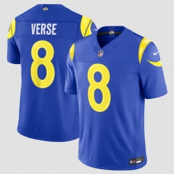 Men Los Angeles Rams  8 Jared Verse Royal 2026 F U S E  Vapor Limited Stitched Football Jersey