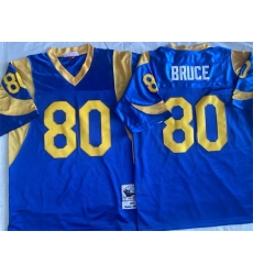 Men Los Angeles Rams 80 Isaac Bruce Blue Throwback Stitched Jersey Men Los Angeles Rams 80 Isaac Bruce Blue Throwback Stitched Jersey
