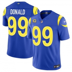 Men Los Angeles Rams  99 Aaron Donald Royal 2026 F U S E  With 4  Star C Patch Vapor Limited Stitched Football Jersey