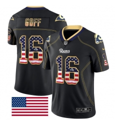 Nike Rams 16 Jared Goff Black USA Flag Fashion Limited Jersey Nike Rams 16 Jared Goff Black USA Flag Fashion Limited Jersey