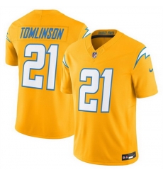 Men Los Angeles Chargers 21 LaDainian Tomlinson Gold 2025 F U S E  Alternate Vapor Limited Stitched Football Jersey