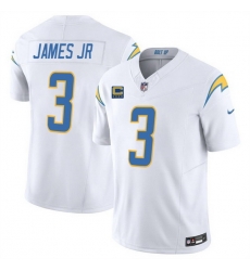 Men Los Angeles Chargers 3 Derwin James JR White 2025 F U S E With 4 Star C Patch Vapor Limited Stitched Football Jersey Men Los Angeles Chargers 3 Derwin James JR White 2025 F U S E With 4 Star C Patch Vapor Limited Stitched Football Jersey