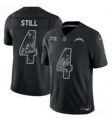 Men Los Angeles Chargers 4 Tarheeb Still Black F U S E 2026 Salute to Service Limited Stitched Football Jersey Men Los Angeles Chargers 4 Tarheeb Still Black F U S E 2026 Salute to Service Limited Stitched Football Jersey