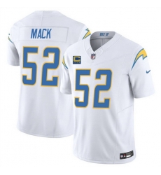 Men Los Angeles Chargers 52 Khalil Mack White 2025 F U S E With 4 Star C Patch Vapor Limited Stitched Football Jersey