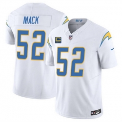 Men Los Angeles Chargers 52 Khalil Mack White 2025 F U S E With 4 Star C Patch Vapor Limited Stitched Football Jersey