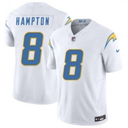 Men Los Angeles Chargers 8 Omarion Hampton White 2025 Draft F U S E  Vapor Limited Stitched Football Jersey