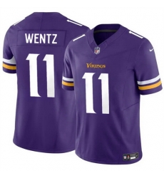 Men Minnesota Vikings 11 Carson Wentz Purple 2024 F U S E  Vapor Untouchable Limited Stitched Jersey