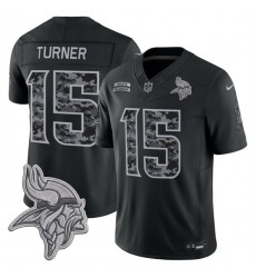 Men Minnesota Vikings 15 Dallas Turner Black F U S E 2026 Salute to Service Limited Stitched Football Jersey Men Minnesota Vikings 15 Dallas Turner Black F U S E 2026 Salute to Service Limited Stitched Football Jersey