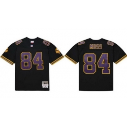 Men Minnesota Vikings 84 Randy Moss Black Throwback Stitched Football Jersey