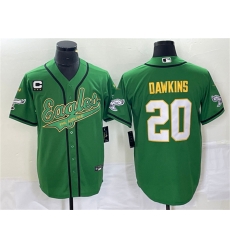 Men Philadelphia Eagles 20 Brian Dawkins Green Gold With C Patch Cool Base Stitched Baseball Jersey Men Philadelphia Eagles 20 Brian Dawkins Green Gold With C Patch Cool Base Stitched Baseball Jersey