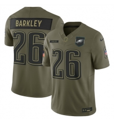 Men Philadelphia Eagles 26 Saquon Barkley Olive 2025 Salute to Service Limited Stitched Football Jersey Men Philadelphia Eagles 26 Saquon Barkley Olive 2025 Salute to Service Limited Stitched Football Jersey
