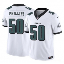 Men Philadelphia Eagles 50 Jaelan Phillips White 2025 F U S E  Vapor Untouchable Limited Stitched Football Jersey