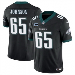 Men Philadelphia Eagles 65 Lane Johnson Black 2025 F U S E  With 4 Star C Patch Vapor Untouchable Limited Throwback Stitched Football Jersey