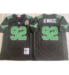 Men Philadelphia Eagles 92 Reggie White Black Throwback Stitched Football Jersey Men Philadelphia Eagles 92 Reggie White Black Throwback Stitched Football Jersey
