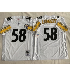 Men Pittsburgh Steelers 58 Jack Lambert White Stitched Football Jersey
