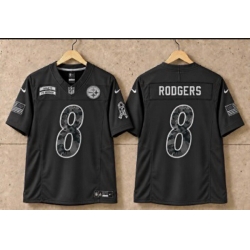 Men Pittsburgh Steelers 8 Aaron Rodgers Black F U S E 2026 Salute to Service Limited Stitched Football Jersey