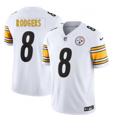 Men Pittsburgh Steelers 8 Aaron Rodgers White 2025 F U S E  Vapor Limited Stitched Football Jersey