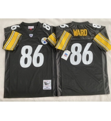 Men Pittsburgh Steelers 86 Hines Ward Black Stitched Football Jersey