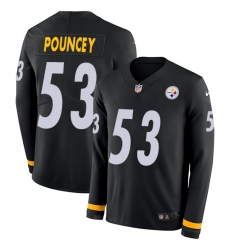 Men Steelers #53 Maurkice Pouncey Black Team Color Men Stitched NFL Limited Therma Long Sleeve Jersey Men Steelers #53 Maurkice Pouncey Black Team Color Men Stitched NFL Limited Therma Long Sleeve Jersey