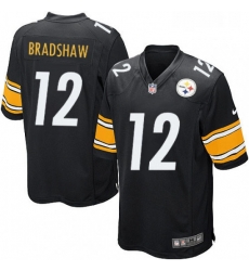 Mens Nike Pittsburgh Steelers 12 Terry Bradshaw Game Black Team Color NFL Jersey Mens Nike Pittsburgh Steelers 12 Terry Bradshaw Game Black Team Color NFL Jersey