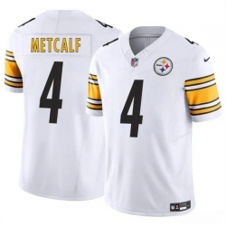 Youth Pittsburgh Steelers 4 DK Metcalf White 2023 F U S E  Vapor Untouchable Limited Stitched Football Jersey