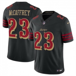 Men San Francisco 49ers 23 Christian McCaffrey Black 2025 F U S E Rivalries Vapor Limited Stitched Football Jersey