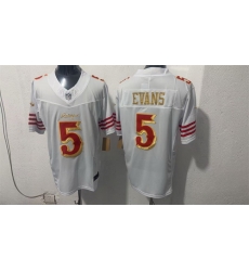 Men San Francisco 49ers  5 Mike Evans White Gold 2026 F U S E   Rivalries  Vapor Limited Stitched Football Jersey
