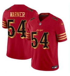 Men San Francisco 49ers 54 Fred Warner Red Gold 2025 F U S E u201CRivalries u201D Vapor Limited Stitched Football Jersey Men San Francisco 49ers 54 Fred Warner Red Gold 2025 F U S E u201CRivalries u201D Vapor Limited Stitched Football Jersey