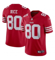 Men San Francisco 49ers 80 Jerry Rice Red F U S E Vapor Untouchable Limited Stitched Football Jersey Men San Francisco 49ers 80 Jerry Rice Red F U S E Vapor Untouchable Limited Stitched Football Jersey