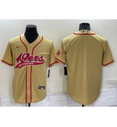 Men San Francisco 49ers Blank Gold Cool Base Stitched Baseball Jersey Men San Francisco 49ers Blank Gold Cool Base Stitched Baseball Jersey